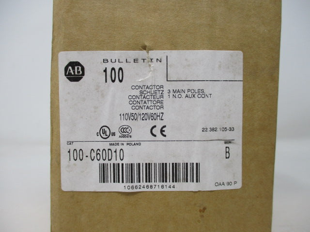 Allen Bradley via TCS 100C60D10 Ser. B NSFP (BR/WH) 100 C60D10