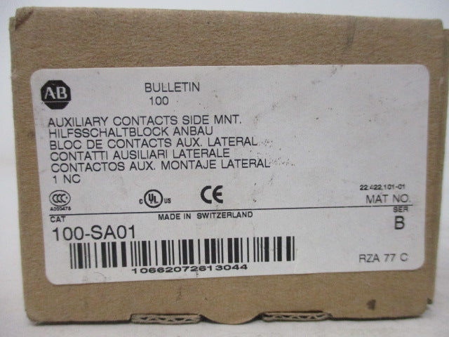 Allen Bradley via TCS 100SA01 Ser. B NSFP (BR/WH) 100 SA01
