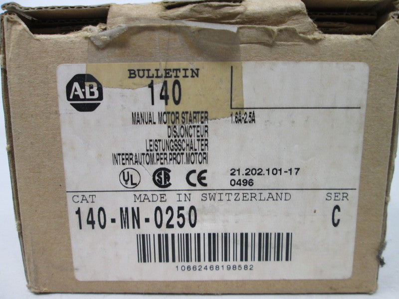 Allen Bradley via TCS 140MN0250 Ser. C NSFP (BR/WH) 140 MN 0250