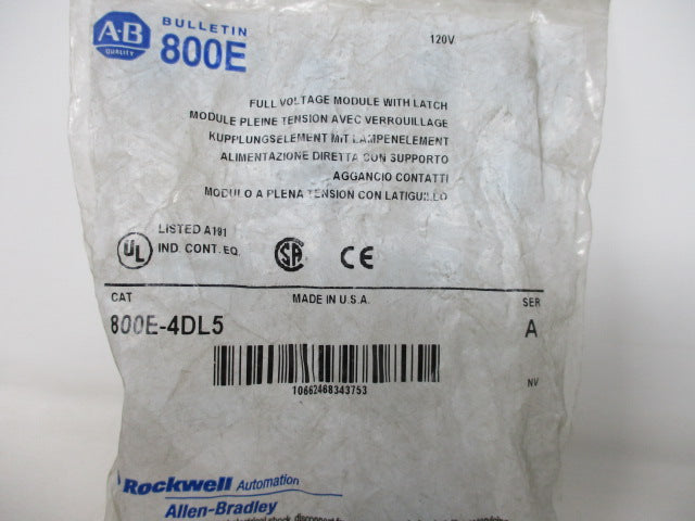 Allen Bradley via TCS 800E4DL5 Ser. A NSFP 800E 4DL5