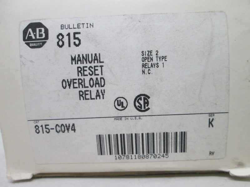 Allen Bradley via TCS 815COV4 Ser. K NSFP (WH) 815 COV4