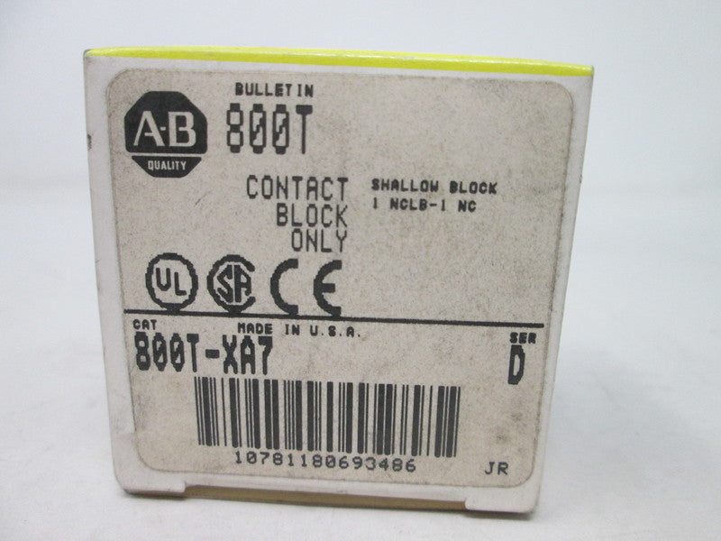 Allen Bradley via TCS 800TXA7 Ser. D NSFP (BK/YL) 800T XA7