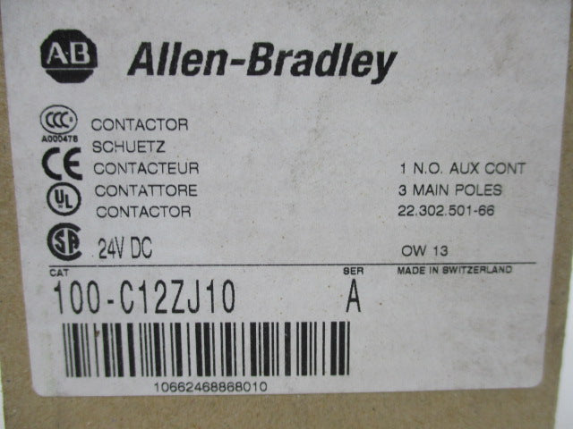 Allen Bradley via TCS 100C12ZJ10 Ser. A NSFP (BR/WH) 100 C12ZJ10