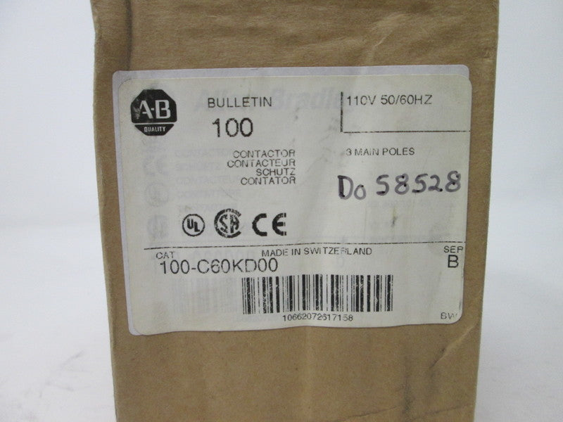 Allen Bradley via TCS 100C60KD00 Ser. B NSFP (BR/WH) 100 C60KD00