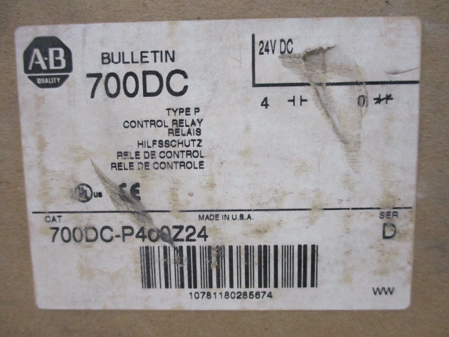 Allen Bradley via TCS 700DCP400Z24 Ser. D NSFP (BR/WH) 700DC P400Z24