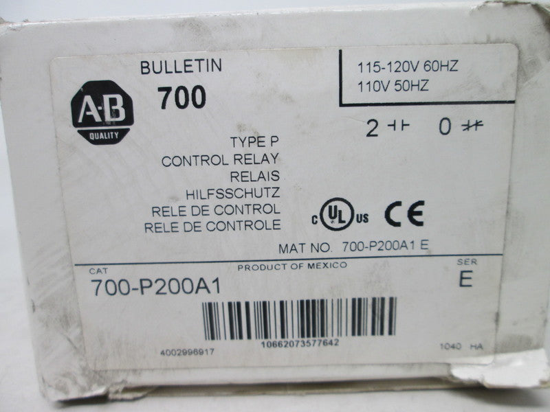 Allen Bradley via TCS 700P200A1 Ser. E NSFP (WH) 700 P200A1
