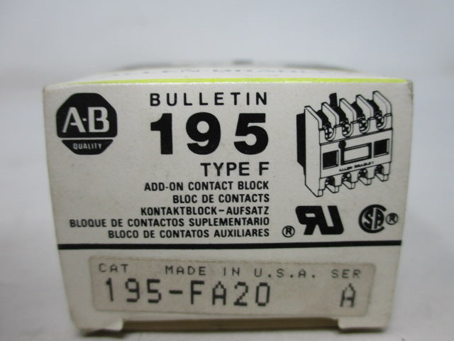 Allen Bradley via TCS 195FA20 Ser. A NSFP (BK/YL) 195 FA20