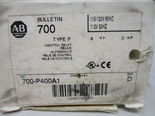 Allen Bradley via TCS 700P400A1 Ser. D NSFP (WH) 700 P400A1