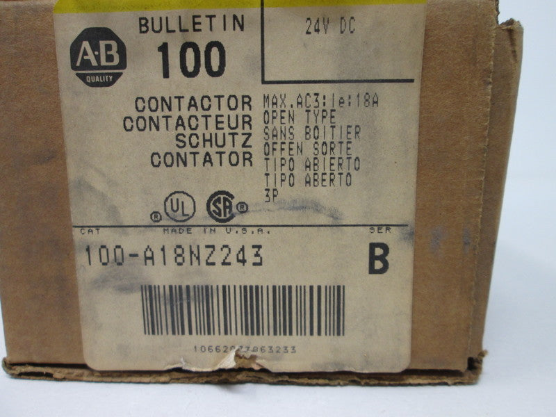 Allen Bradley via TCS 100A18NZ243 Ser. B NSFP (BR/YL) 100 A18NZ24 3