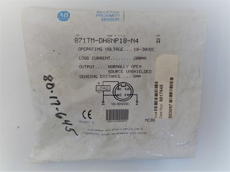 Allen Bradley via TCS 871TMDH8NP18N4 Ser. A NSFP 871TM DH8NP18 N4