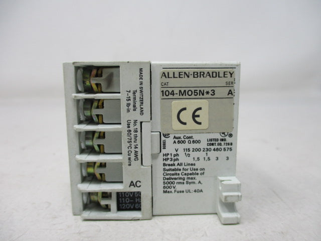 Allen Bradley via TCS 104M05ND3 Ser. A NSNP 104 M05ND3