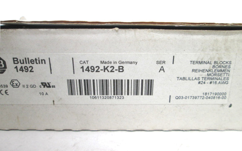 Allen Bradley via TCS 1492K2B Ser. A NSFP (WH) 1492 K2 B