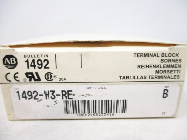 Allen Bradley via TCS 1492W3RE Ser. B NSFP 1492 (WH) W3 RE