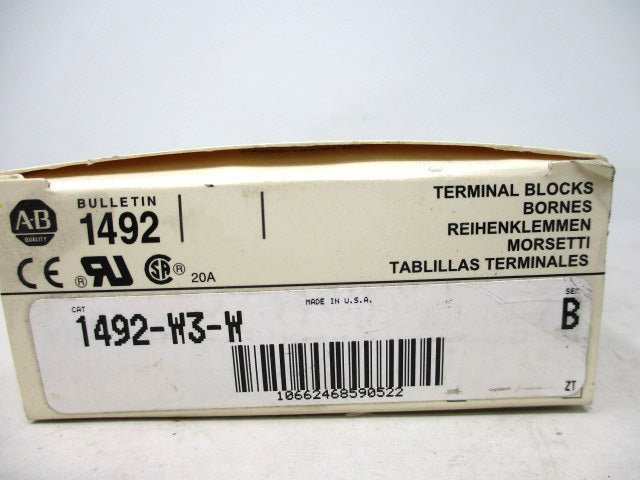 Allen Bradley via TCS 1492W3W Ser. B NSFP (WH) 1492 W3 W
