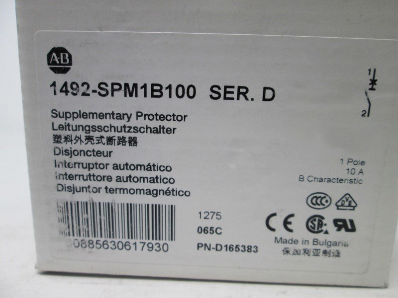 Allen Bradley via TCS 1492SPM1B100 Ser. D NSFP (WH) 1492 SPM1B100