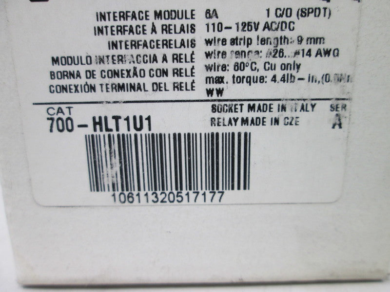 Allen Bradley via TCS 700HLT1U1 Ser. A NSFP (WH) 700 HLT1U1