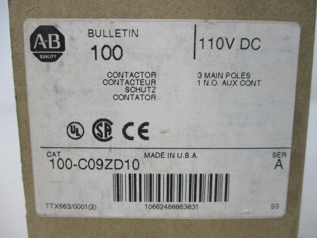 Allen Bradley via TCS 100C09ZD10 Ser. A NSFP (BR/WH) 100 C09ZD10