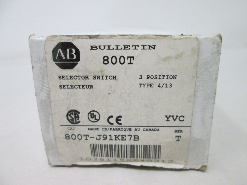 Allen Bradley via TCS 800TJ91KE7B Ser. T NSFP (WH) 800T J91KE7B