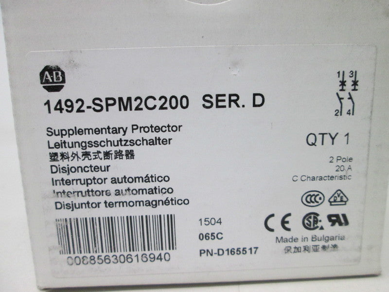 Allen Bradley via TCS 1492SPM2C200 Ser. D NSFP (WH) 1492 SPM2C200