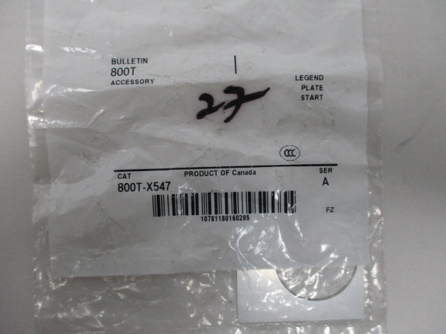 Allen Bradley via TCS 800TX547 Ser. A NSFP 800T X547