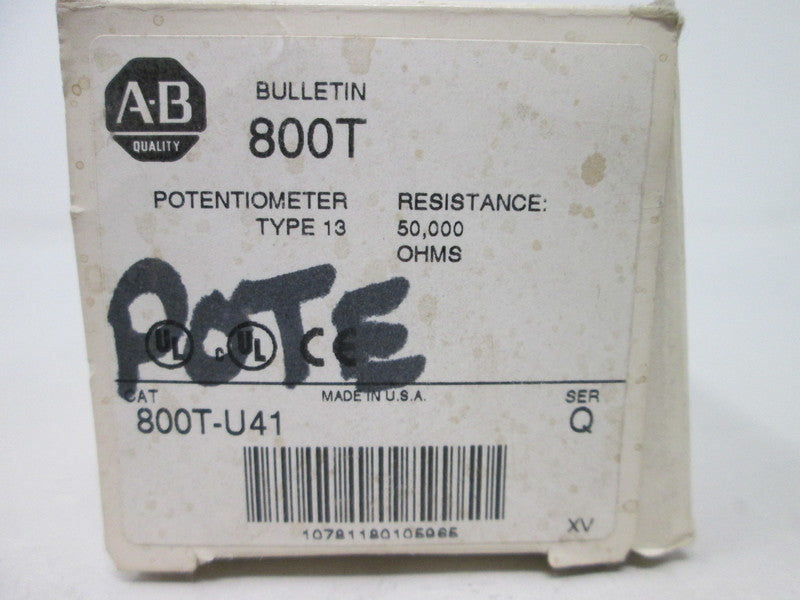 Allen Bradley via TCS 800TU41 Ser. Q NSFP (WH) 800T U41