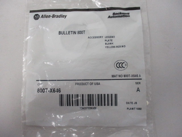 Allen Bradley via TCS 800TX646 Ser. A NSFP 800T X646