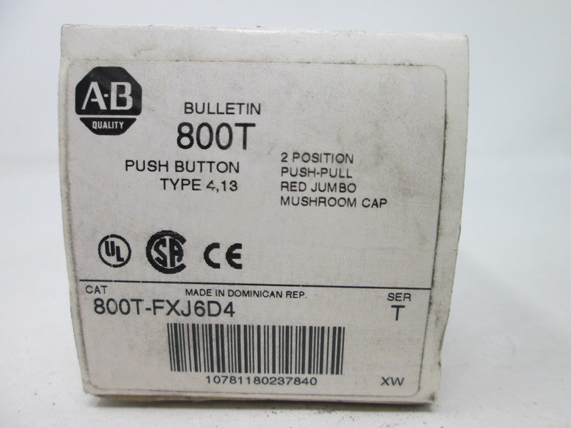 Allen Bradley via TCS 800TFXJ6D4 Ser. T NSFP (WH) 800T FXJ6D4