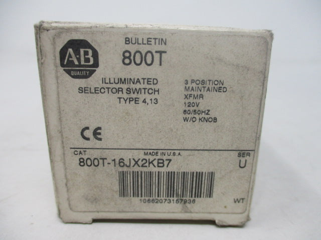 Allen Bradley via TCS 800T16JX2KB7 Ser. U NSFP (WH) 800T 16JX2KB7