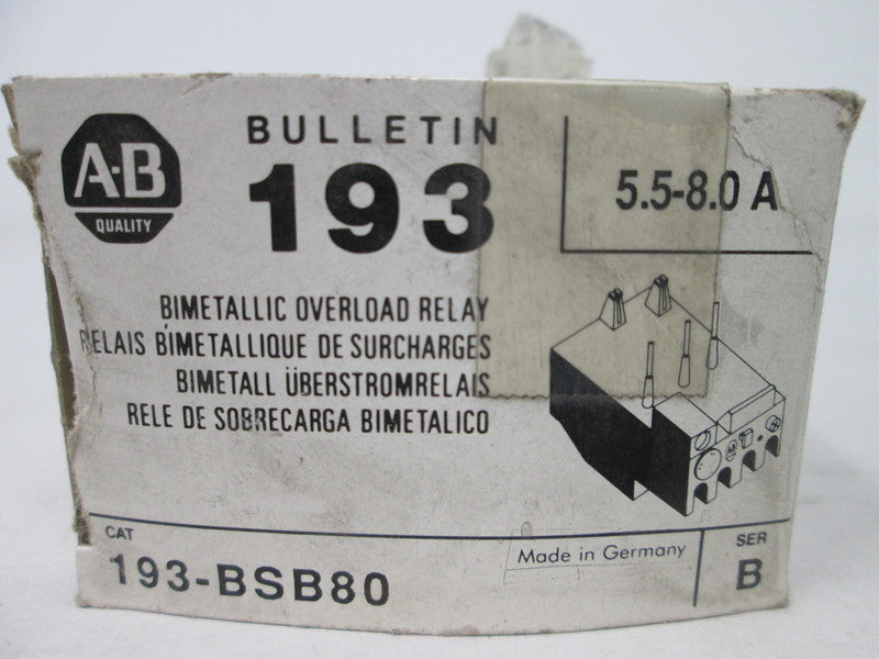 Allen Bradley via TCS 193BSB80 Ser. B NSFP (WH) 193 BSB 80