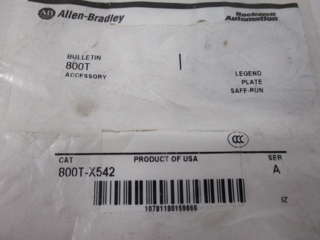 Allen Bradley via TCS 800TX542 Ser. A NSFP 800T X542