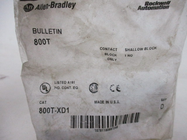 Allen Bradley via TCS 800TXD1 Ser. D NSFP 800T XD1