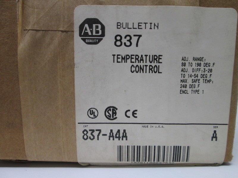 Allen Bradley via TCS 837A4A Ser. A NSFP (BR/WH) 837 A4A