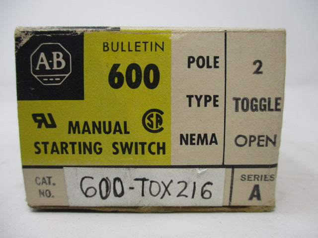 Allen Bradley via TCS 600TOX216 Ser. A NSFP (BK/YL) 600 TOX 216