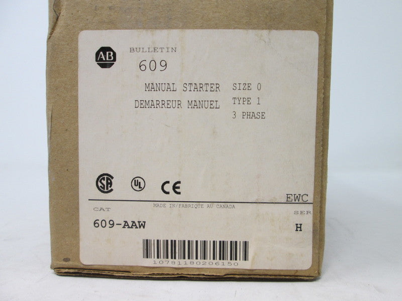 Allen Bradley via TCS 609AAW Ser. H NSFP (BR/WH) 609 AAW