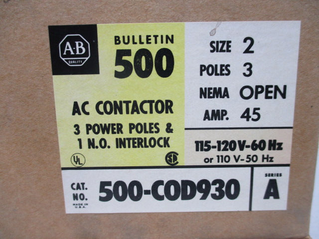 Allen Bradley via TCS 500COD930 Ser. A NSFP (BR/YL) 500 COD 930