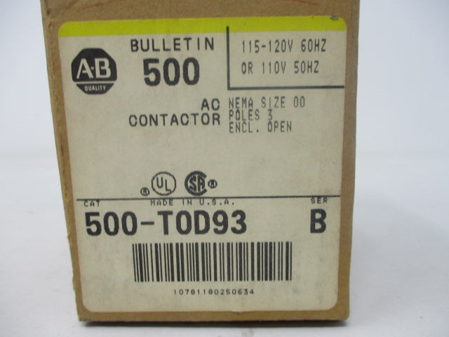 Allen Bradley via TCS 500TOD93 Ser. B NSFP (BR/YL) 500 TOD 93
