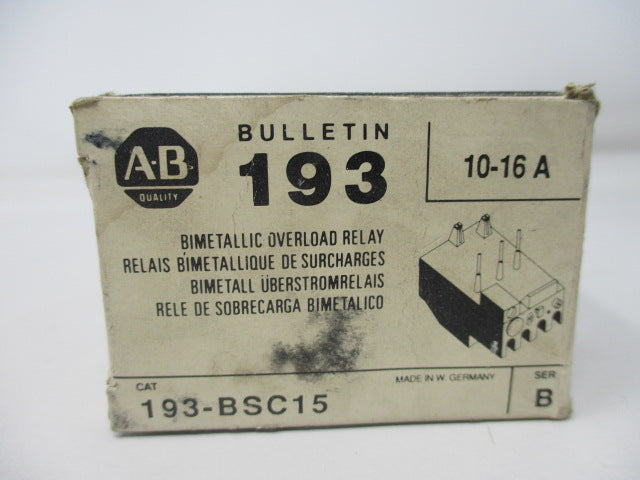 Allen Bradley via TCS 193BSC15 Ser. B NSFP (WH) 193 BSC 15