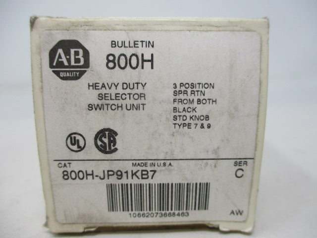Allen Bradley via TCS 800HJP91KB7 Ser. C NSFP (WH) 800H JP91KB7