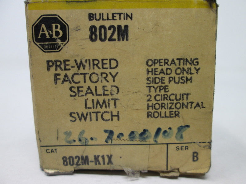 Allen Bradley via TCS 802MK1X Ser. B NSFP (BK/YL) 802M K1X