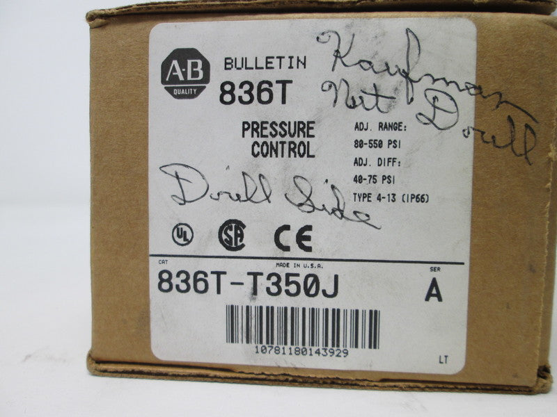 Allen Bradley via TCS 836TT350J Ser. A NSFP (BR/WH) 836T T350J