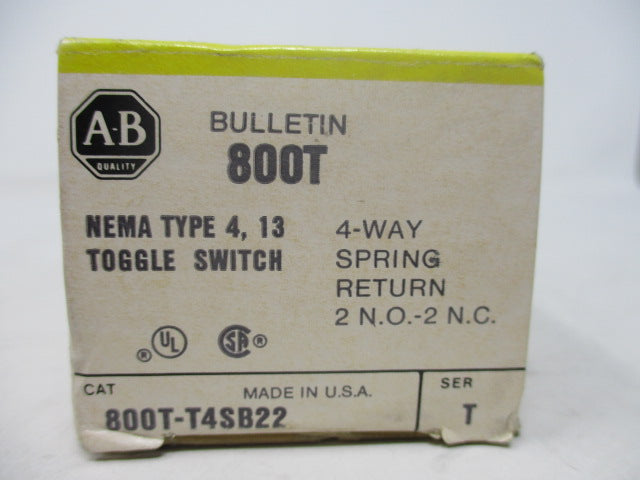 Allen Bradley via TCS 800TT4SB22 Ser. T NSFP (BK/YL) 800T T4SB22