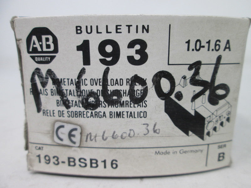 Allen Bradley via TCS 193BSB16 Ser. B NSFP (WH) 193 BSB 16