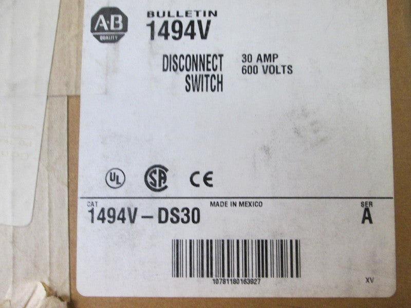 Allen Bradley via TCS 1494VDS30 Ser. A NSFP (BR/WH) 1494V DS30