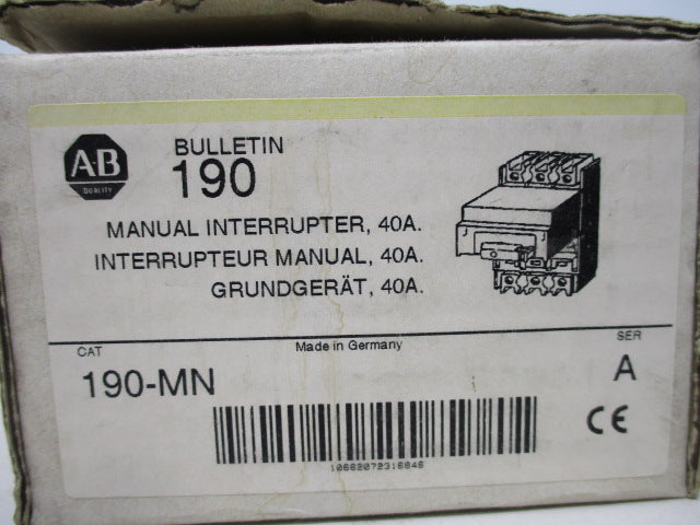 Allen Bradley via TCS 190MN Ser. A NSFP (BK/YL) 190 MN