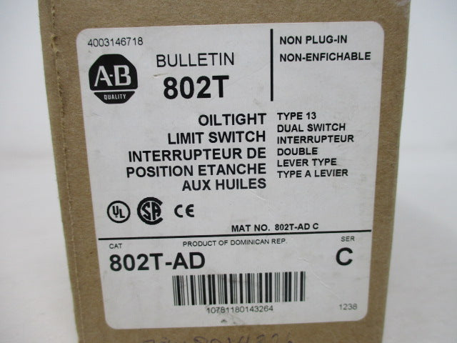 Allen Bradley via TCS 802TAD Ser. C NSFP (BR/WH) 802T AD