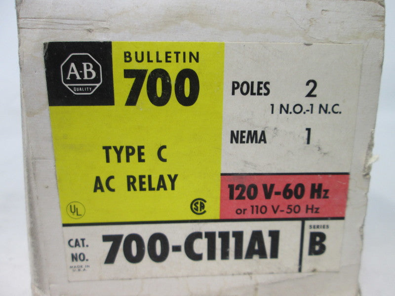 Allen Bradley via TCS 700C111A1 Ser. B NSFP (BK/YL) 700 C111A1