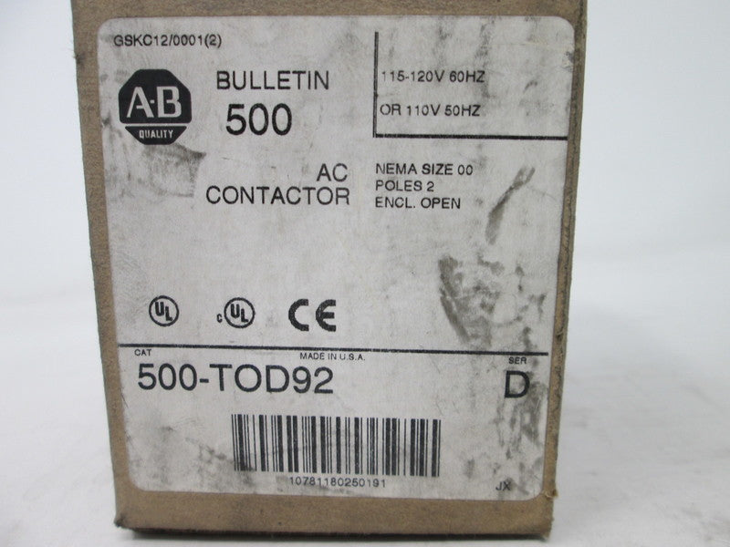 Allen Bradley via TCS 500TOD92 Ser. D NSFP (BR/WH) 500 TOD 92