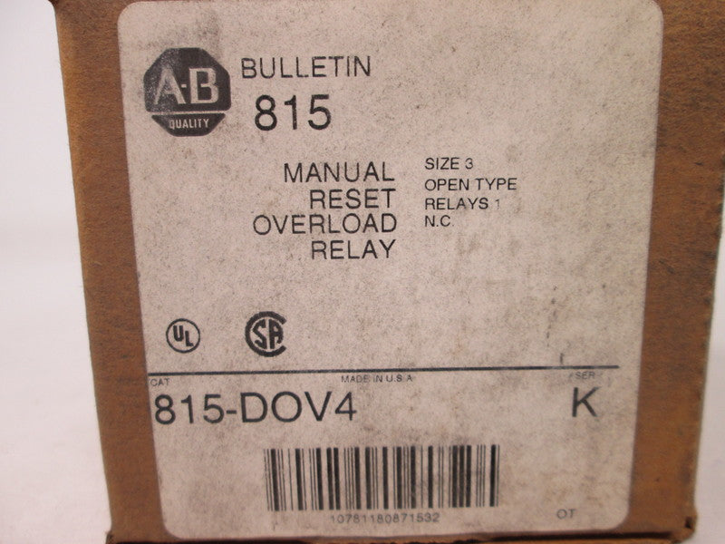 Allen Bradley via TCS 815DOV4 Ser. K NSFP (BR/WH) 815 DOV4