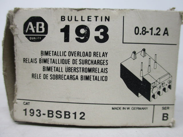 Allen Bradley via TCS 193BSB12 Ser. B NSFP (WH) 193 BSB12