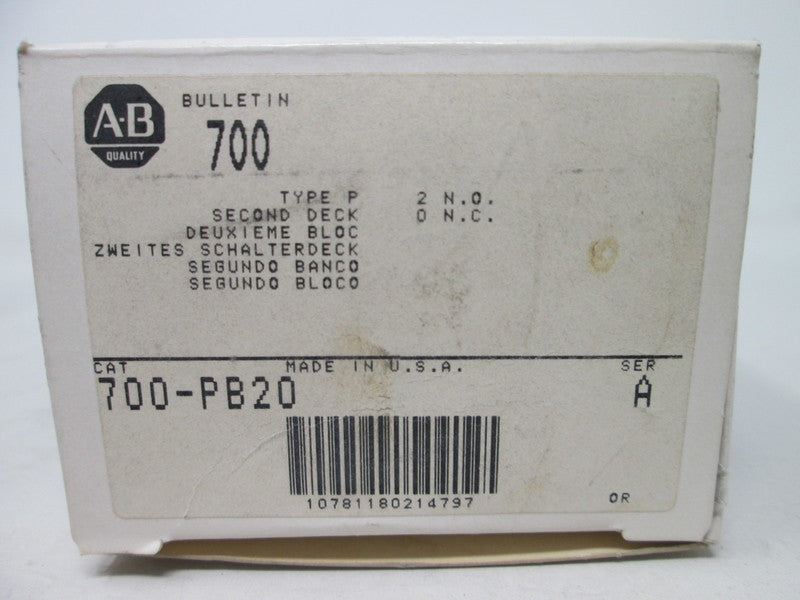 Allen Bradley via TCS 700PB20 Ser. A NSFP (WH) 700 PB20